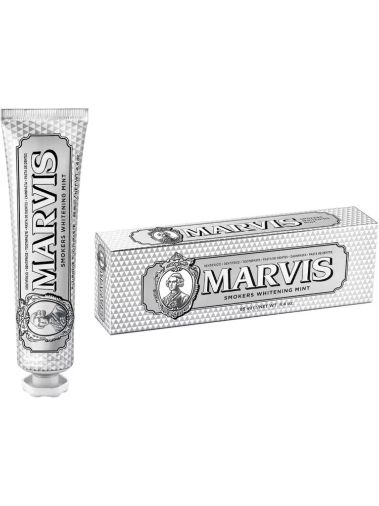 Marvis Smokers Whitening Mint – Chekuvchilar uchun oqartiruvchi va chuqur tozalovchi tish pastasi