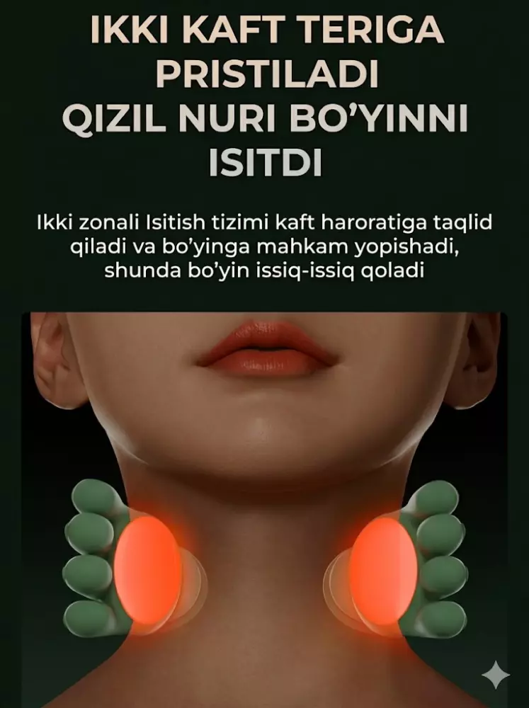 Premium isitishli massajor 40-45°C sun'iy qo'l effekti bilan — to'liq tana uchun 3 rejimli biomimetik massaj qurilmasi