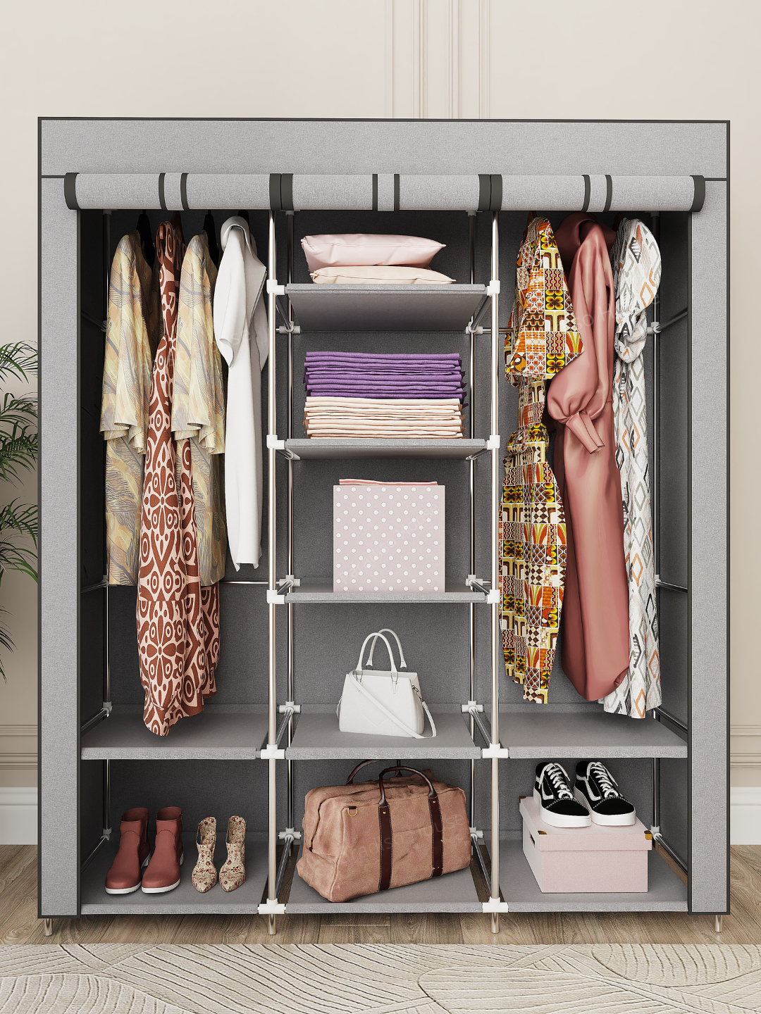 Mato shkaf 130×45×175 sm | Kiyim saqlash shkafi | Keng va ixcham garderob