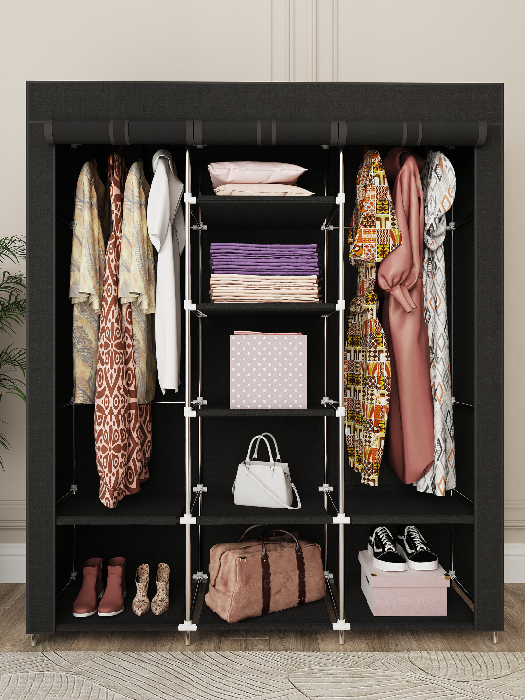 Mato shkaf 130×45×175 sm | Kiyim saqlash shkafi | Keng va ixcham garderob