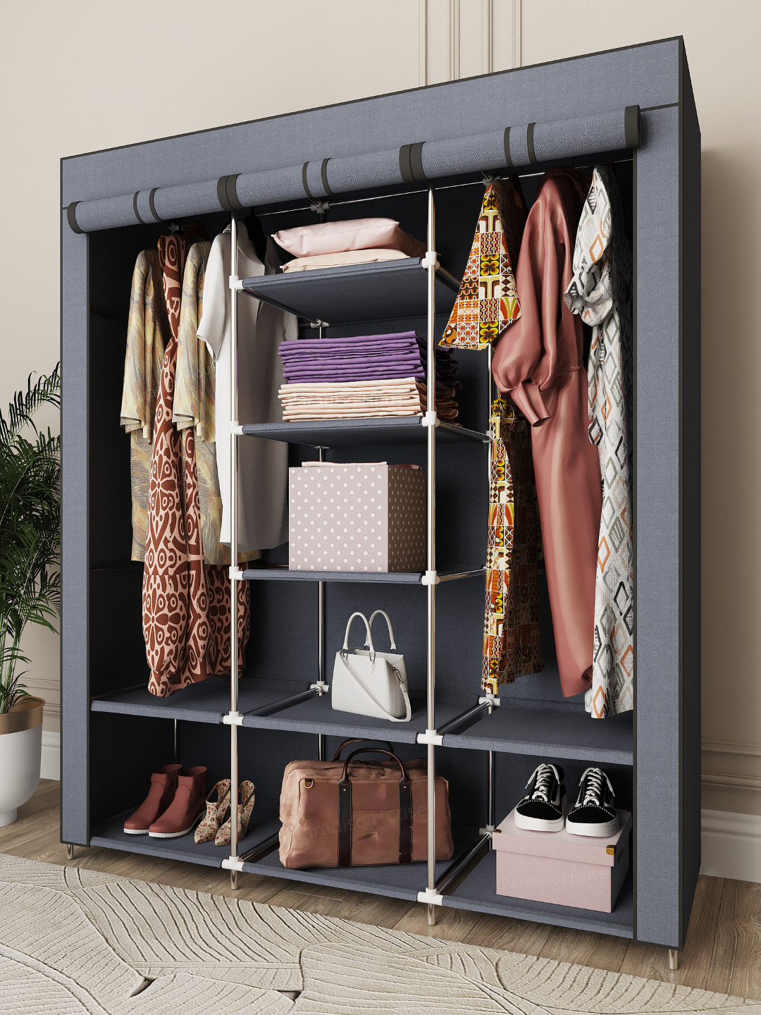 Mato shkaf 130×45×175 sm | Kiyim saqlash shkafi | Keng va ixcham garderob