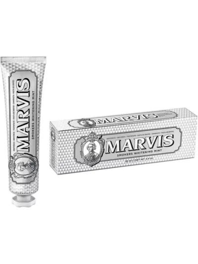 Marvis Smokers Whitening Mint – Chekuvchilar uchun oqartiruvchi va chuqur tozalovchi tish pastasi