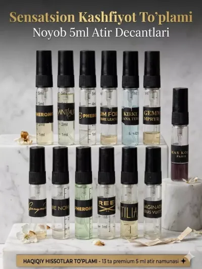 Premium 13 xil atirlar to‘plami — har kuni yangi ifor beruvchi 5 ml mini parfum set