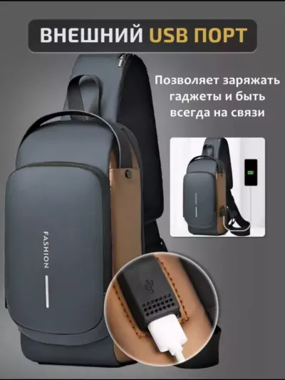 USB-portli va kodli qulfli universal erkaklar va ayollar elkama sumkasi