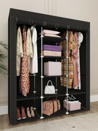 Mato shkaf 130×45×175 cm – kiyim, poyabzal va aksessuarlar uchun keng saqlash garderobi