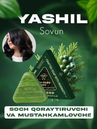 Soch o'stirish uchun yashil sovun